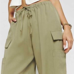Reformation Ethan Twill Pants Med, Olive Green